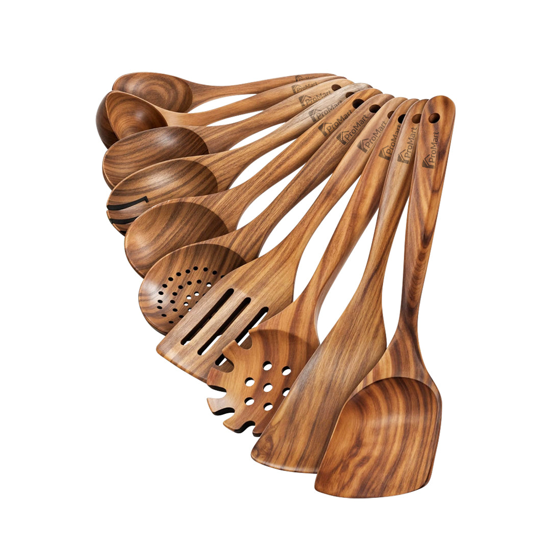 10 Piece Wooden Kitchen Utensil Set